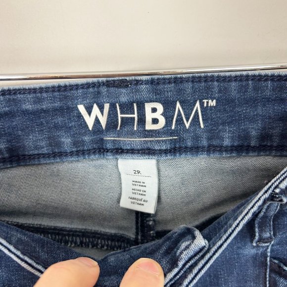 WHBM Boot Leg Seamed Front Jeans Size 2 Blue Denim Trouser Women's - Picture 4 of 5